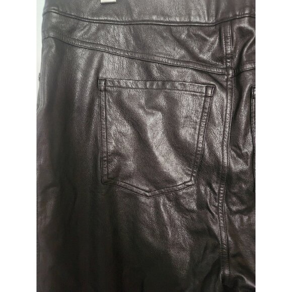 Spanx Like Leather Skinny Ankle Pull-On Pants Classic Black Womens Size Large - Picture 7 of 14